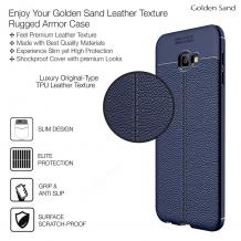 Луксозен силиконов калъф / гръб / TPU за Samsung Galaxy J4 Plus 2018 - тъмно син / имитиращ кожа