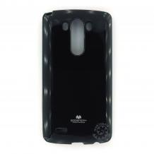 Луксозен силиконов калъф / гръб / TPU Mercury GOOSPERY Jelly Case за LG G3 S / LG G3 Mini D722 - черен