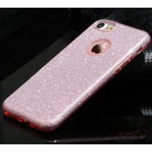 Луксозен силиконов калъф / гръб / TPU USAMS Bling Series за Apple iPhone 7 - розов / брокат