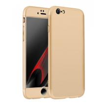 Луксозен твърд гръб GKK 3in1 360° Full Cover за Apple iPhone 7 / iPhone 8 - златист / лице и гръб