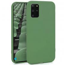 Луксозен силиконов калъф / гръб / Nano TPU за Samsung Galaxy A12 - тъмно зелен