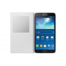 Кожен калъф Flip Cover S-View за Samsung Galaxy Note 3 Neo N7505 - бял