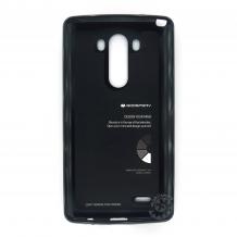 Луксозен силиконов калъф / гръб / TPU Mercury GOOSPERY Jelly Case за LG G3 S / LG G3 Mini D722 - черен