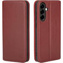 Кожен калъф Flip тефтер Magnetic Book със стойка за Samsung Galaxy A27 - бордо