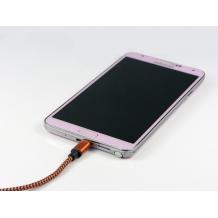 Micro USB кабел за зареждане и пренос на данни с дължина 2m за Samsung, LG, HTC, Sony, Lenovo и други - оранжево и черно