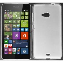 Силиконов калъф / гръб / TPU за Microsoft Lumia 550 - бял / матиран