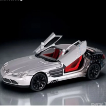 Метална кола с отварящи се врати, светлини и звуци Mercedes SLR McLaren 1:24