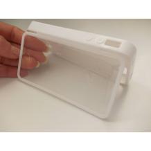 Силиконов калъф TPU Flip тефтер за Apple iPhone 4 / iPhone 4S - бял / прозрачен
