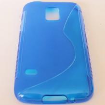Силиконов гръб / калъф / TPU S-Line за Samsung Galaxy S5 mini G800 - син