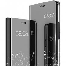 Луксозен калъф Clear View Cover с твърд гръб за Samsung Galaxy A22 5G - черен