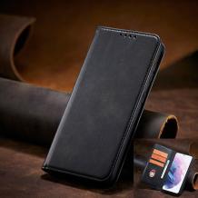 Кожен калъф Flip тефтер Magnetic Book със стойка за Samsung Galaxy S25 Ultra - черен
