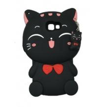 Силиконов калъф / гръб / TPU 3D за Samsung Galaxy A5 2017 A520 - Lucky Kitty / черен
