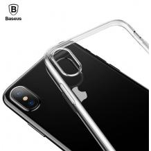 Луксозен силиконов гръб BASEUS Simplicity Series за Apple iPhone XS Max - прозрчен