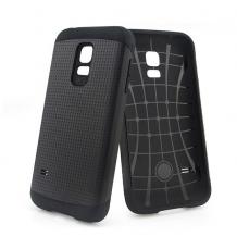 Твърд гръб / капак / SGP Spigen SLIM ARMOR за Samsung Galaxy S5 G900 / Galaxy S5 Neo G903 - черен