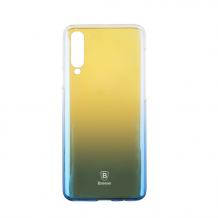 Луксозен гръб Baseus Glaze Case за Samsung Galaxy A50 - преливащ / златисто и синьо