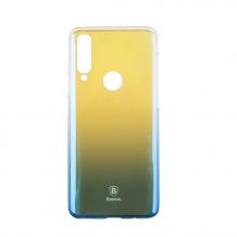 Луксозен гръб Baseus Glaze Case за Huawei P30 Lite - преливащ / златисто и синьо