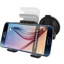 Стойка за кола за Samsung Galaxy S6 G920 с късо рамо - въртяща се на 360 градуса / черна