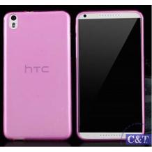 Ултра тънък силиконов калъф / гръб / TPU Ultra Thin за HTC Desire 816 - розов / прозрачен