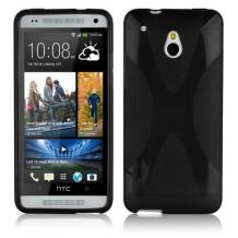 Силиконов калъф / гръб / TPU X Line за HTC One Mini M4 - черен