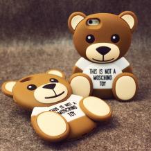 Силиконов калъф / гръб / TPU 3D Moschino Series за Apple iPhone 5 / iPhone 5S - Teddy Bear / кафяв