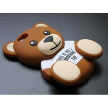 Силиконов калъф / гръб / TPU 3D Moschino Series за Apple iPhone 5 / iPhone 5S - Teddy Bear / кафяв