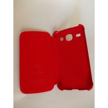 Луксозен ултра тънък кожен калъф Flip тефтер за Samsung Galaxy Core I8260 I8262 - червен