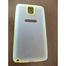 Силиконов калъф / гръб / TPU SZLF за Samsung Galaxy Note 3 - матиран със зелен кант