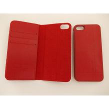 Луксозен кожен калъф Flip с магнитен твърд гръб и стойка / 3в1 / Corsair за Apple iPhone 5 / 5G - червен