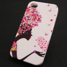 Силиконов калъф / гръб / TPU за за Apple iPhone 5 / iPhone 5S - бял / Lady