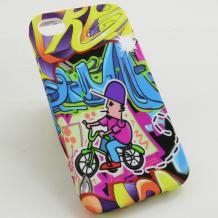 Силиконов калъф / гръб / TPU за за Apple iPhone 5 / iPhone 5S - Graffiti bike