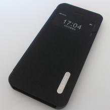Луксозен кожен калъф Flip тефтер S-View Remax Leather case за Apple iPhone 5 / iPhone 5S - черен