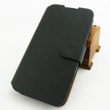 Кожен калъф Flip тефтер Flexi със стойка за LG L90 D405 - черен