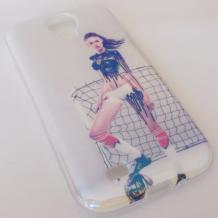 Силиконов калъф / гръб / TPU за Samsung Galaxy S4 I9500 / Samsung S4 I9505 - бял / Girl