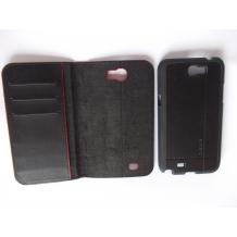 Луксозен кожен калъф Flip с магнитен твърд гръб и стойка / 3в1 / Corsair за Samsung Galaxy Note 2 II N7100 - черен