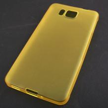 Силиконов калъф / гръб / TPU SS CASE за Samsung Galaxy Alpha G850 - жълт / мат