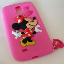 Силиконов калъф / гръб / TPU 3D за Samsung Galaxy S5 G900 - цикламен / Minnie Mouse