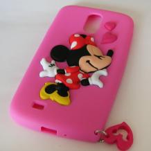 Силиконов калъф / гръб / TPU 3D за Samsung Galaxy S5 G900 - цикламен / Minnie Mouse