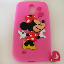 Силиконов калъф / гръб / TPU 3D за Samsung Galaxy S5 G900 - цикламен / Minnie Mouse