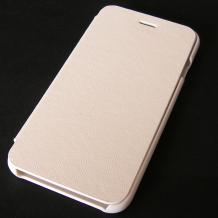 Кожен калъф Flip Cover за Apple iPhone 6 4.7" - бял