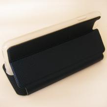 Луксозен кожен калъф Flip тефтер S-View FERRISE за Apple iPhone 6 4.7" - тъмно син / със стойка и силиконов гръб