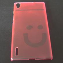 Ултра тънък твърд гръб / капак / за Huawei Ascend P7 - розов / Smile Face