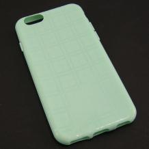 Силиконов калъф / гръб / TPU за Apple iPhone 6 4.7" - зелен / квадрати