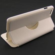 Луксозен кожен калъф Flip Cover S-View със стойка за Apple iPhone 6 Plus 5.5" - бял