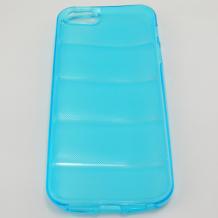 Силиконов гръб / калъф / TPU 3D за Apple iPhone 5 / iPhone 5S - син