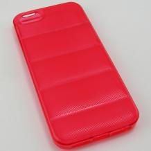 Силиконов гръб / калъф / TPU 3D за Apple iPhone 5 / iPhone 5S - червен