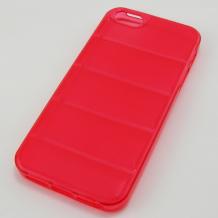 Силиконов гръб / калъф / TPU 3D за Apple iPhone 5 / iPhone 5S - червен