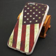 Силиконов калъф / гръб / TPU за Apple iPhone 6 4.7'' - Retro American flag