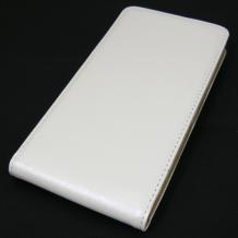 Кожен калъф Flip тефтер Flexi със силиконов гръб за Samsung Galaxy Alpha G850 - бял