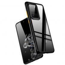 Луксозен гръб USAMS Janz Series за Samsung Galaxy S20 - прозрачен / черен кант