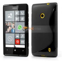 Силиконов калъф / гръб / ТПУ S-Line за Nokia Lumia 520 / Nokia Lumia 525 - черен